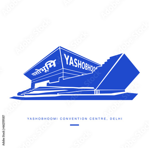 YashoBhoomi convention centre Building in Delhi vector icon.