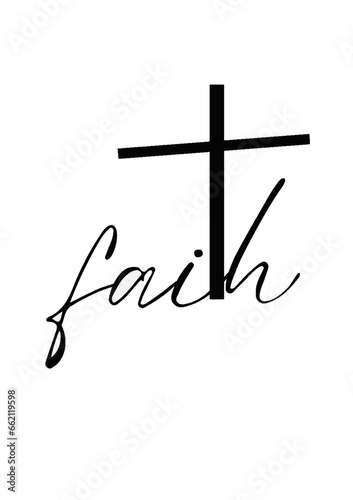 Faith on Jesus Christ cross with faith wording 