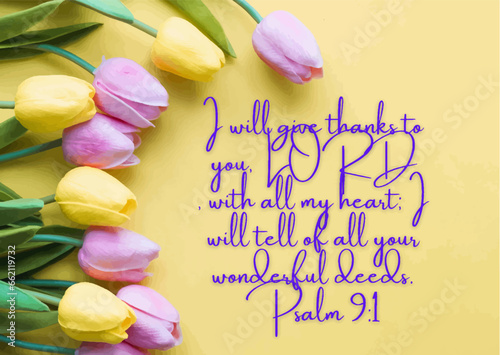 Psalms of Jesus Christ Bible wording,wall decor, photo frame, flowers design,Art