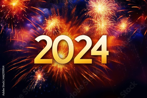 2024 new year, celebration AI generated