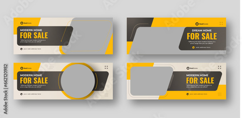 Real estate social media facebook cover web banner template