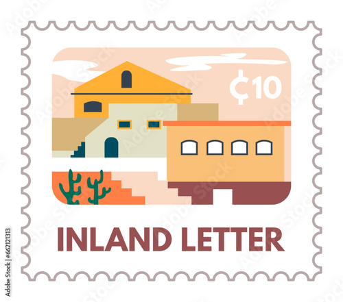 Inland letter, mail service delivery postmark