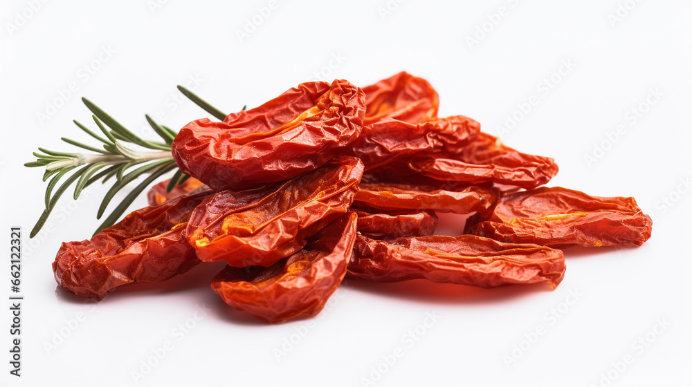 Sun-dried tomatoes on neutral background.