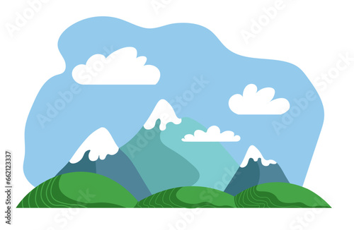 Mountains landscape, nature view scenery vector