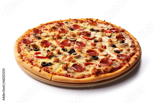 pizza rounded isolated on white background