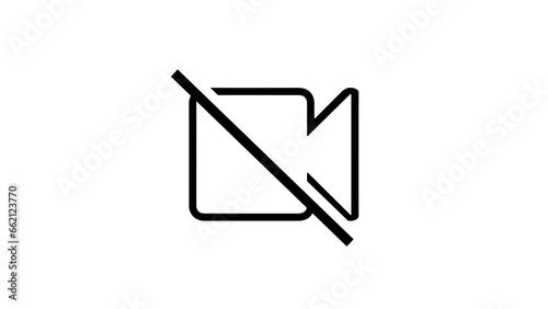 icon animation of a camera turned off or inactive, on a white background