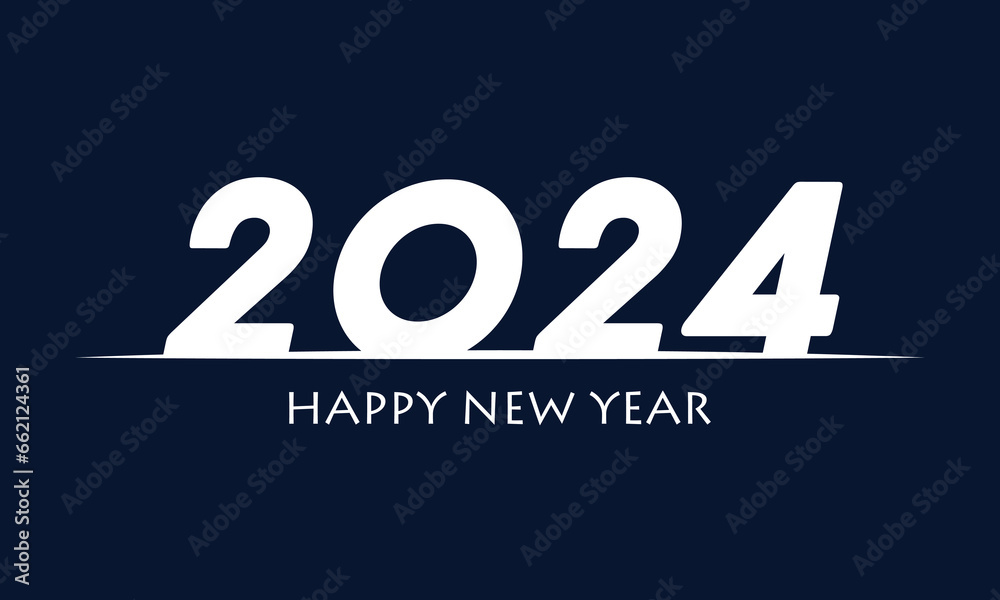 Happy new year 2024 typography design. Holiday lettering isolated on dark background. 2024 New year concept for banner, greeting card, poster and calligraphy design. Happy new year 2024 typography design. Holiday lettering isolated on dark background. 2024 New year concept for banner, greeting card, poster and calligraphy design.