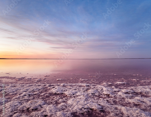 Lake Tyrell salt lake just prior to sunset.