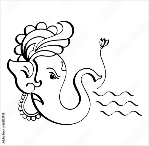 Ganesha The Lord Of Wisdom Calligraphic Style M_2208011