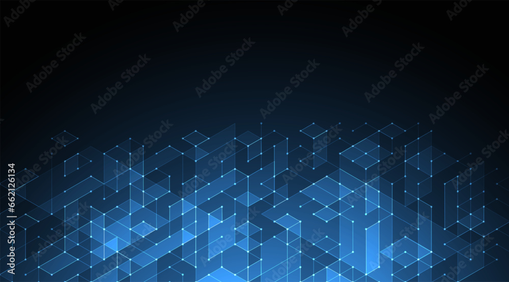Vector illustration. Digital technology and engineering isometric background.