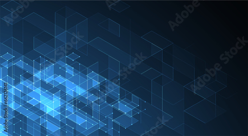 Vector illustration. Digital technology and engineering isometric background.