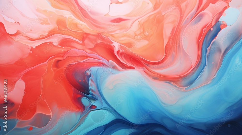 Gorgeous abstraction created by slowly blending and softly combining liquid paints