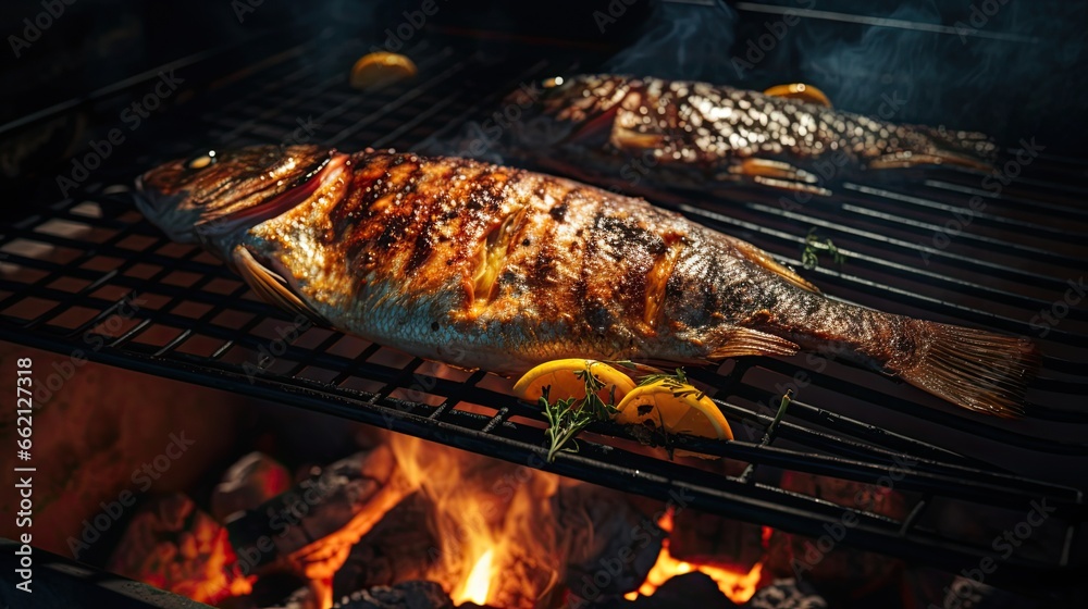 grilled fish on the grill