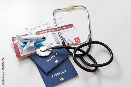 Fotografie health insurance in travel concept