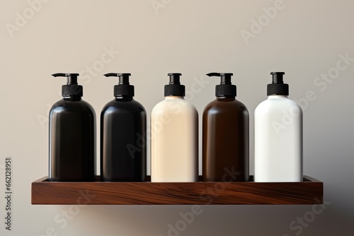 mockup soap lotion and shampoo bottles 