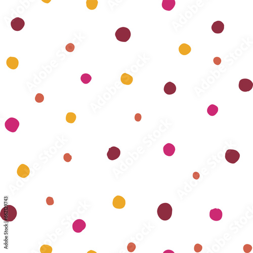 Abstract drawing of colorful dots seamless pattern