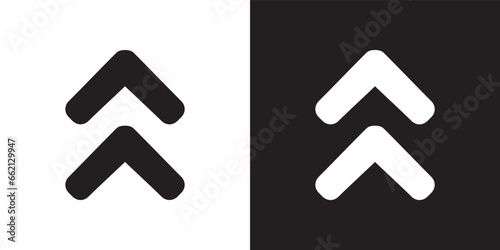 Up arrow icon vector. Scroll Up icon sign symbol in trendy flat style. Up arrow vector icon illustration isolated on white and black background