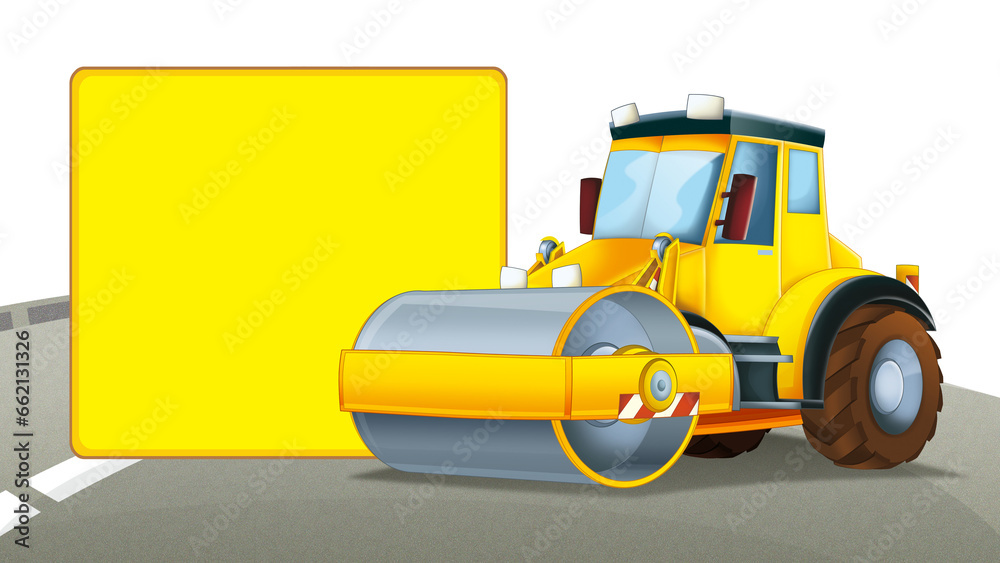 Naklejka premium cartoon frame border scene city construction site isolated illustration for children