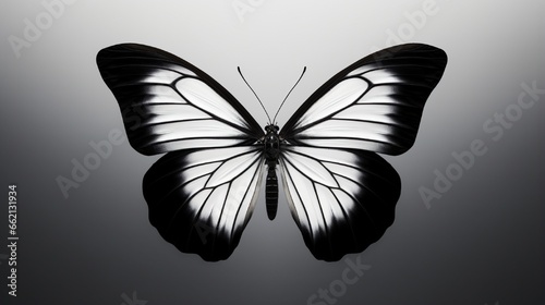 Black and white butterfly Idea leucanoe isolated on white