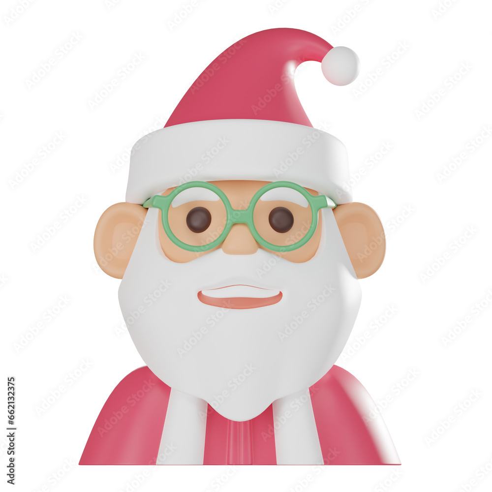 Festive 3D Santa Claus Icon - Holiday Joy 3D render. Festive 3D Santa Claus Icon - Holiday Joy 3D render.