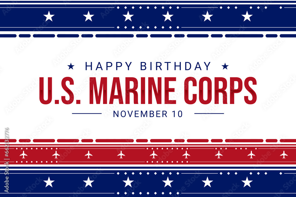 U.S. Marine Corps Birthday on November 10th across United States of America. Appreciation for the U.S. Marines - obrazy, fototapety, plakaty 
