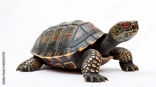 Ceramic turtle isolated on white background