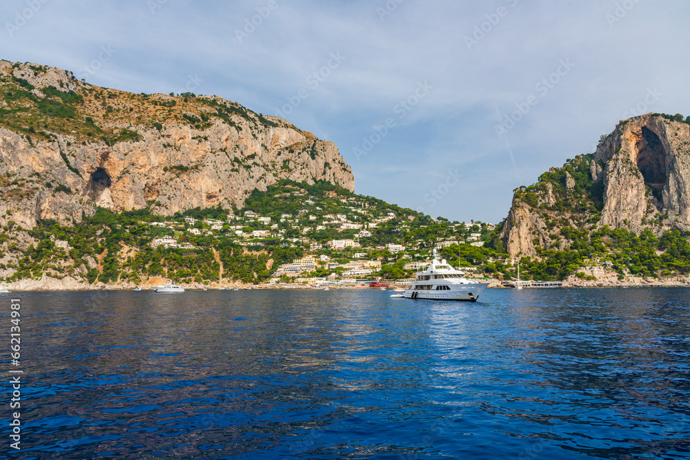 Rugged coastal landscape of Capri island, Italy