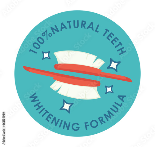 Natural formula for whitening tooth enamel, label
