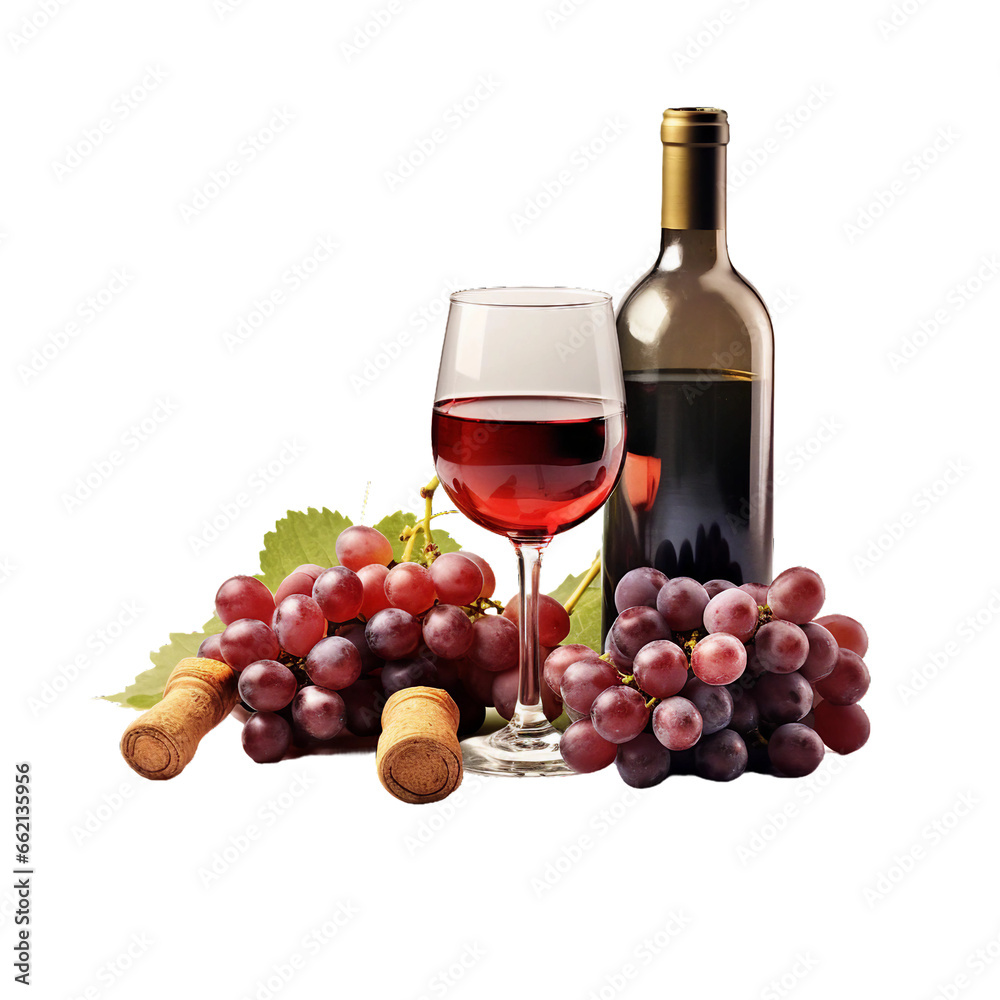 Wine. isolated object, transparent background