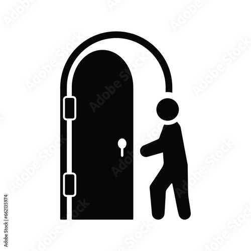 Door, entry, in icon.