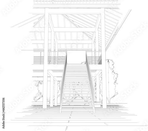 3D illustration of building project