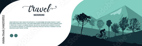 Sport rest day vector brochure card. Cycling design. A design related to tour and travel.
