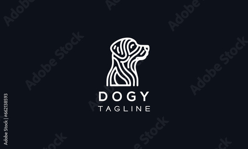 Wallpaper Mural Dog vector logo icon design minimalistic and line art Torontodigital.ca
