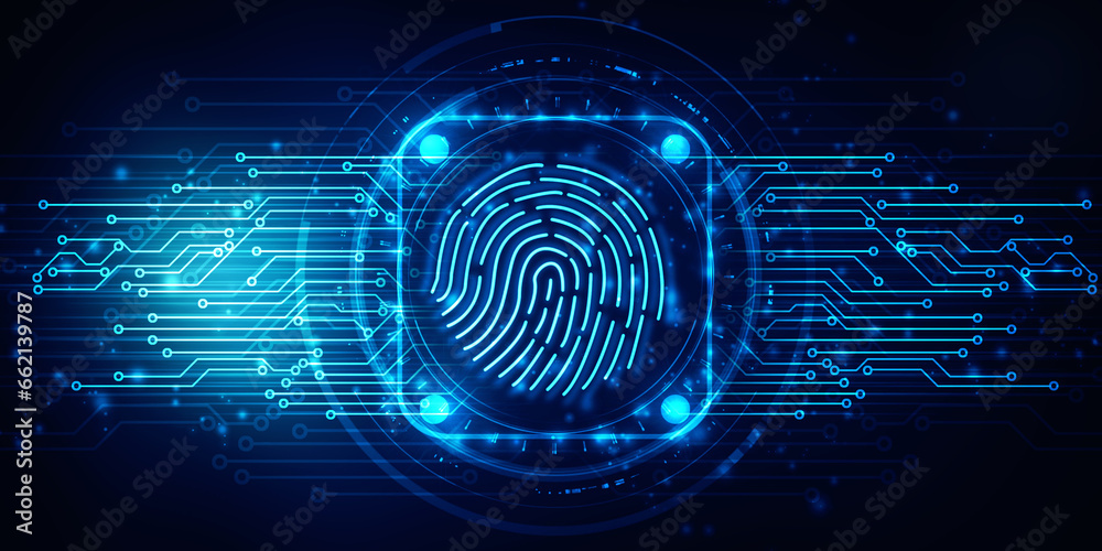 Fingerprint Scanning Technology Concept 2d Illustration Fingerprint Scanning Technology Concept 2d Illustration