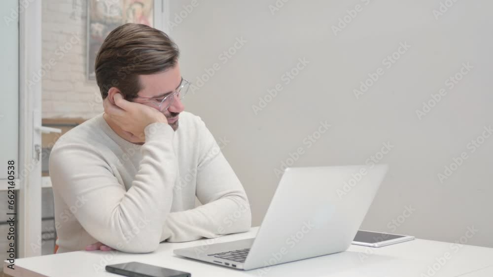 Tired Middle Aged Man Sleeping in Office Tired Middle Aged Man Sleeping in Office