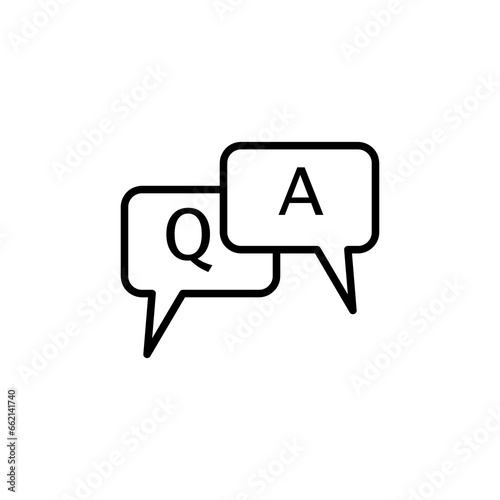 FAQ, questions and answers icon.Q and A speech outline vector sign. Symbol, logo illustration on white background..eps