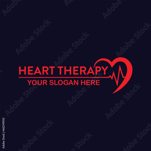 heart therapy logo design vector format
