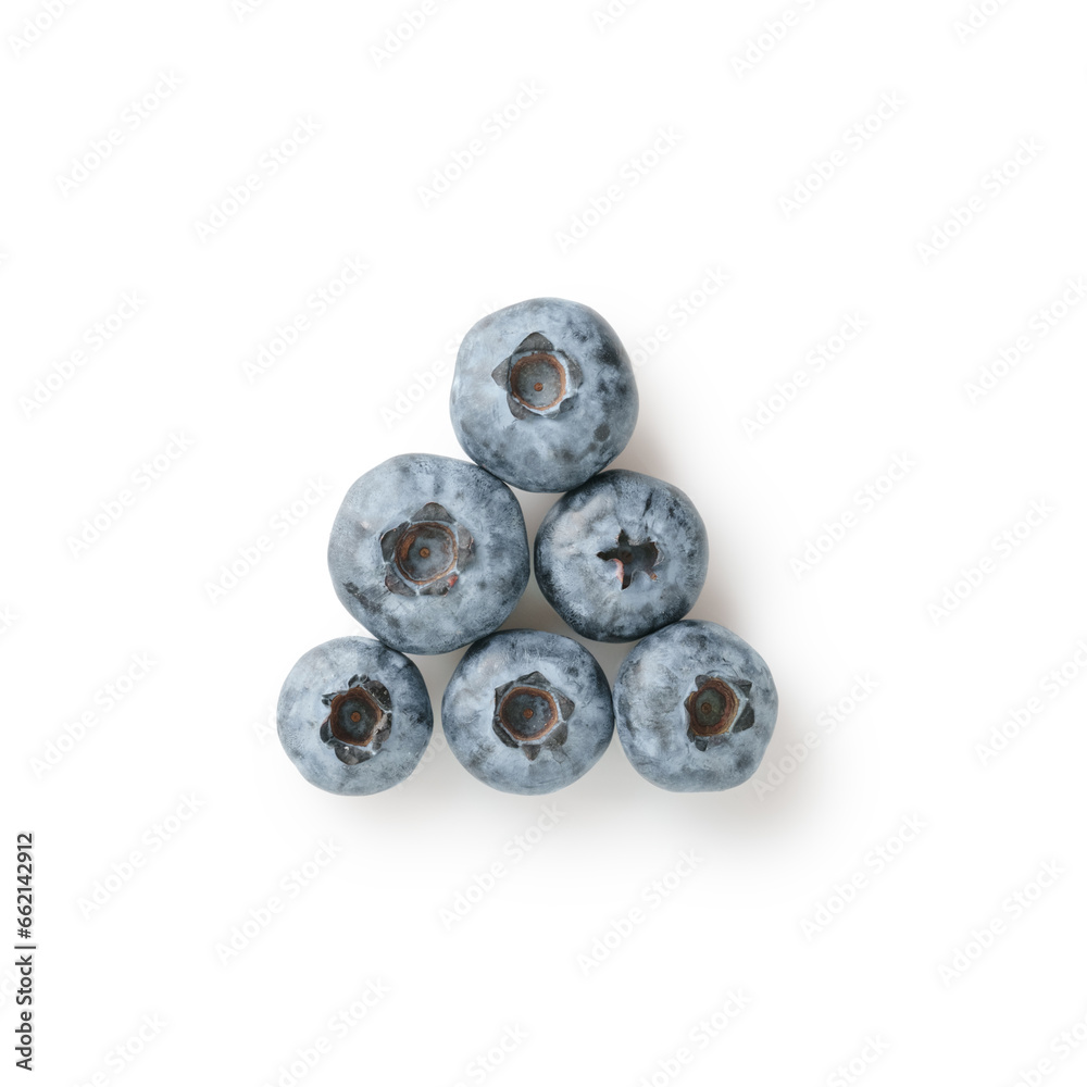 Fresh organic blueberries top view shot on white background Fresh organic blueberries top view shot on white background