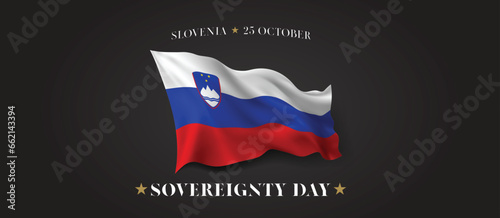 Slovenia sovereignty day vector banner, greeting card