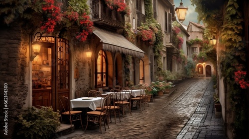 Charming european streets cozy romantic concept a high quality photo © Muhammad