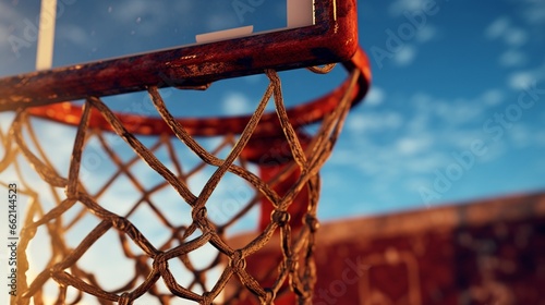 Close up of basketball hoop