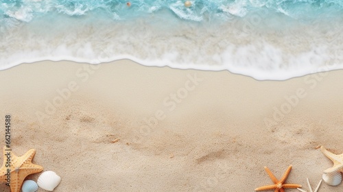 space for text on textured background surrounded by beautiful beach from top view, background image, AI generated