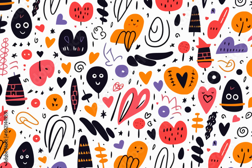 Secret document quirky doodle pattern, wallpaper, background, cartoon, vector, whimsical Illustration
