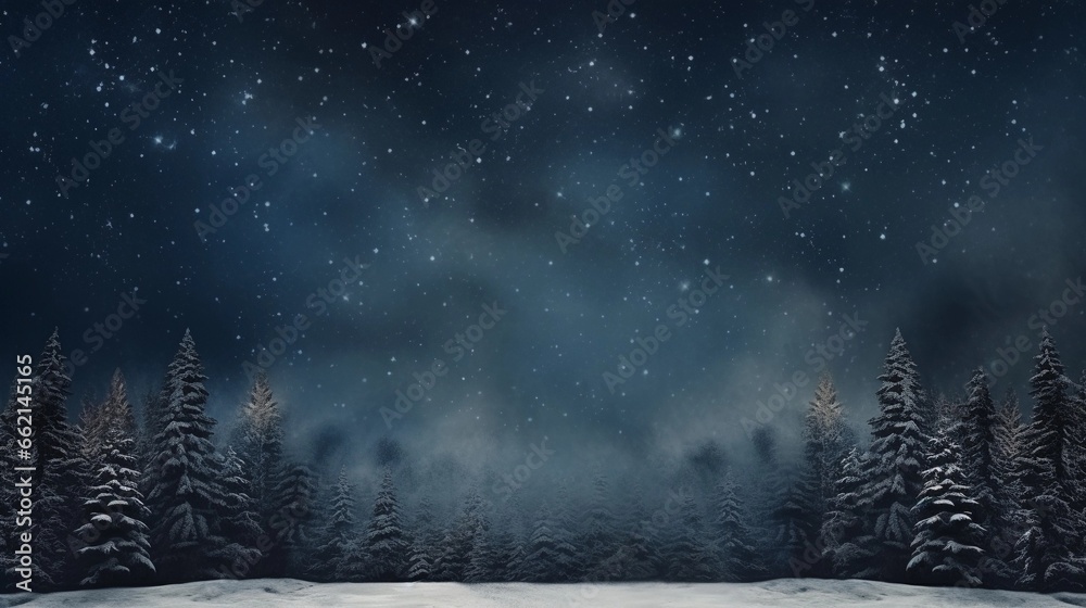 space for text on textured background surrounded by winter forest, background image, AI generated