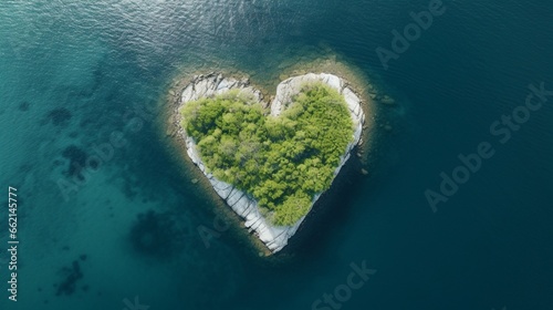 Heart-shaped Island Aerial View: Breathtaking Drone Photo Captures Unique Island Formation