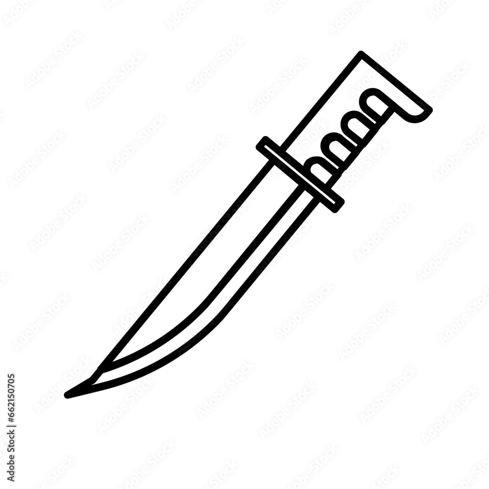 Obraz premium Knife Icon and Illustration in Line Style
