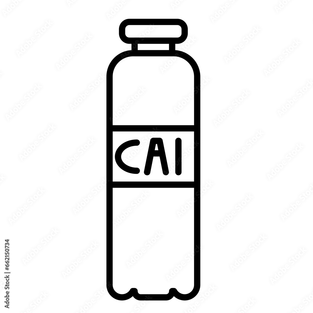 Drinking Water Bottle Icon and Illustration in Line Style Drinking Water Bottle Icon and Illustration in Line Style