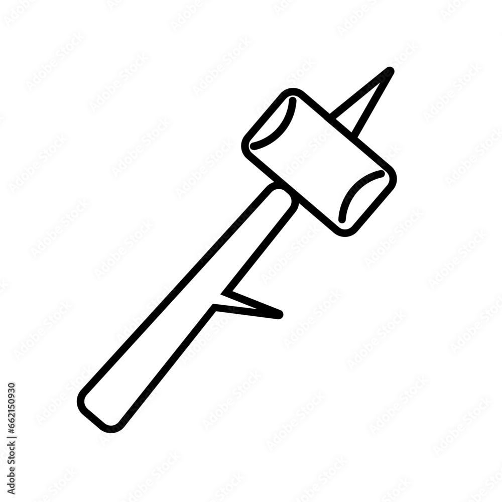 Grilling Marshmallow Icon and Illustration in Line Style Grilling Marshmallow Icon and Illustration in Line Style