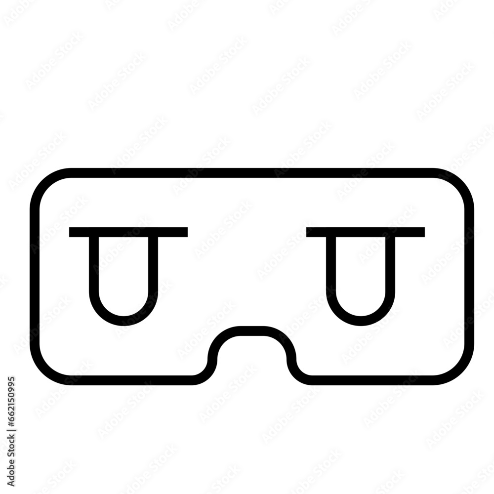 Blindfold Icon and Illustration in Line Style Blindfold Icon and Illustration in Line Style