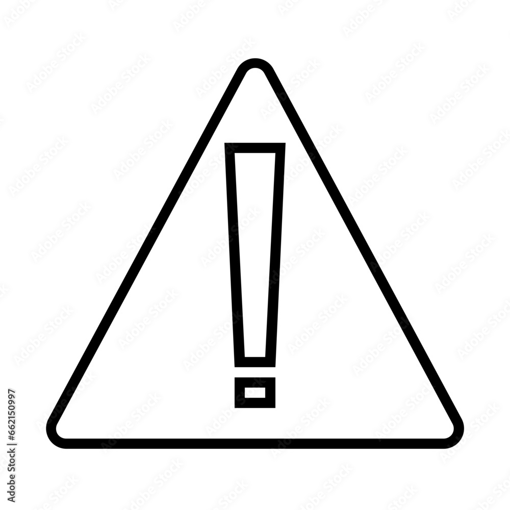 Warning Icon and Illustration in Line Style Warning Icon and Illustration in Line Style